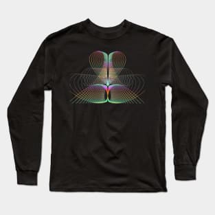 Geometric Rainbow minimal lineart Long Sleeve T-Shirt